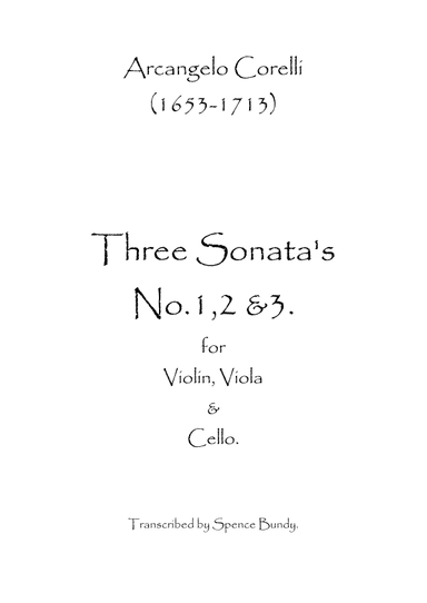 Three Sonatas No.1, 2 & 3 (arr. Spence Bundy)