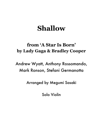 Shallow (arr. Megumi Sasaki)