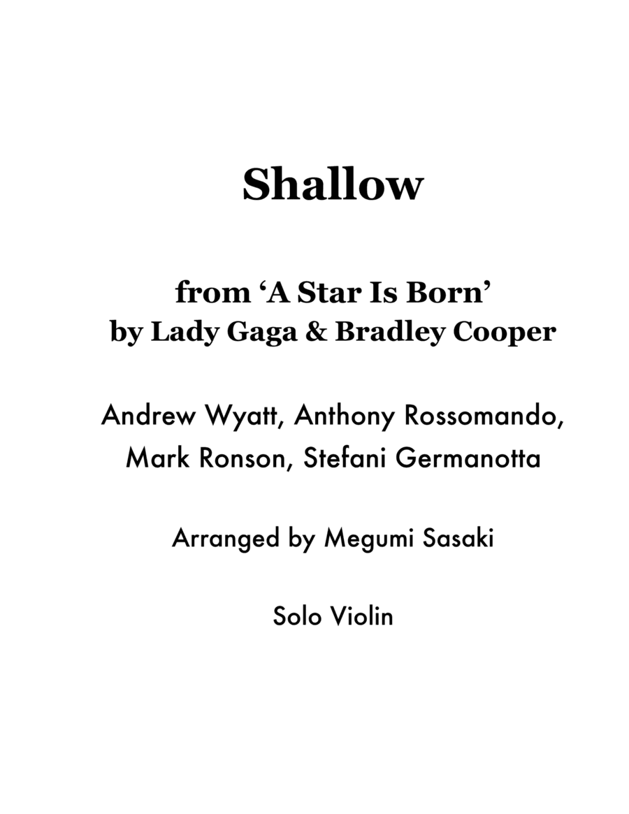 Shallow (arr. Megumi Sasaki)