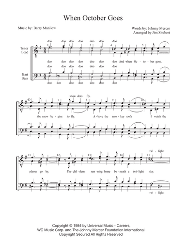 When October Goes (arr. Jim Shubert)