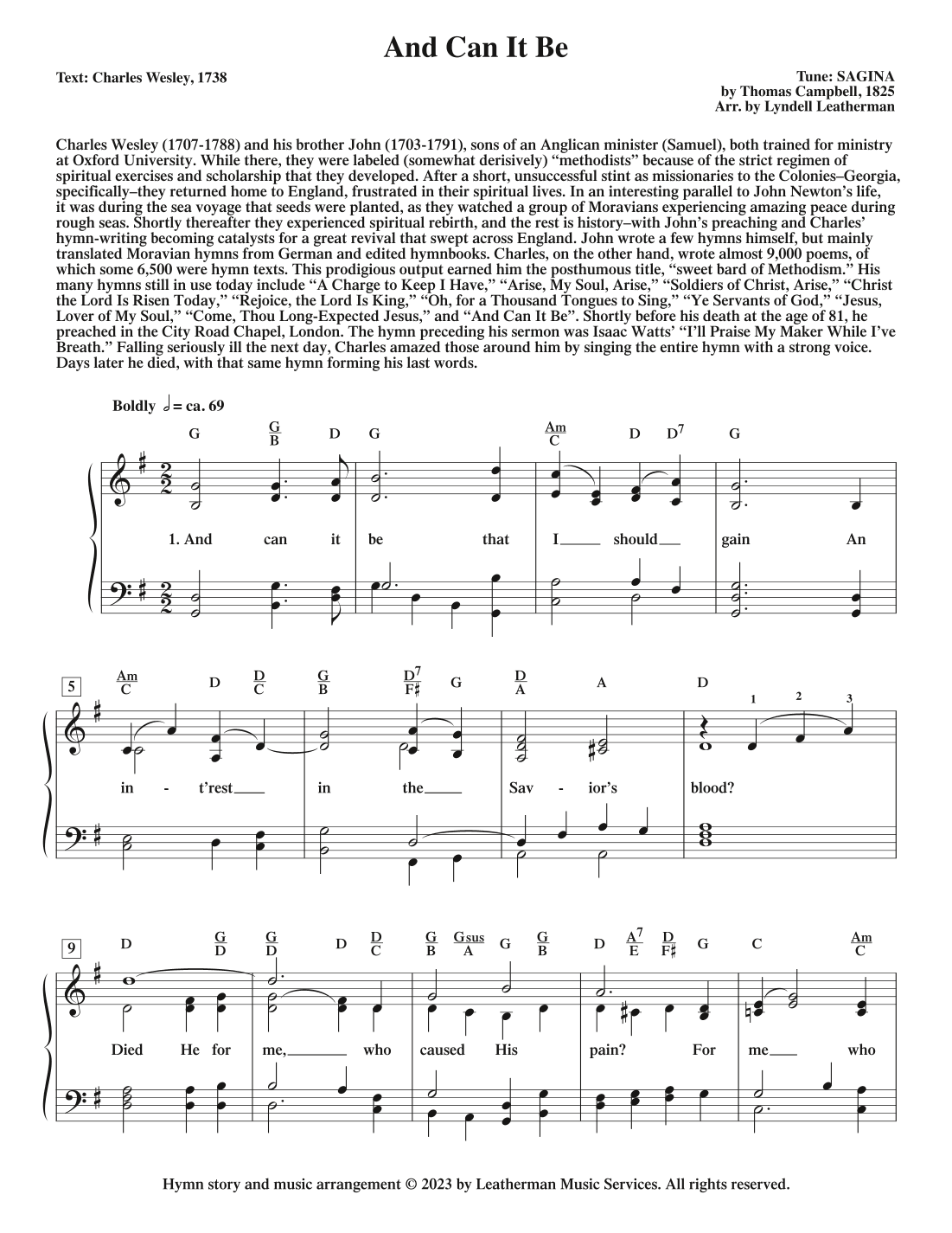 And Can It Be (arr. Lyndell Leatherman)