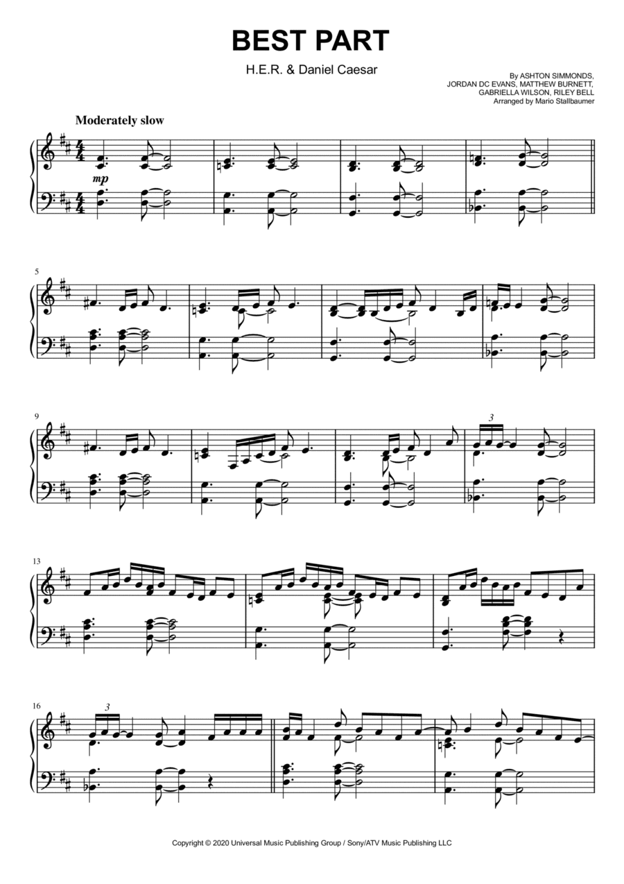 Best Part (arr. Mario Stallbaumer)