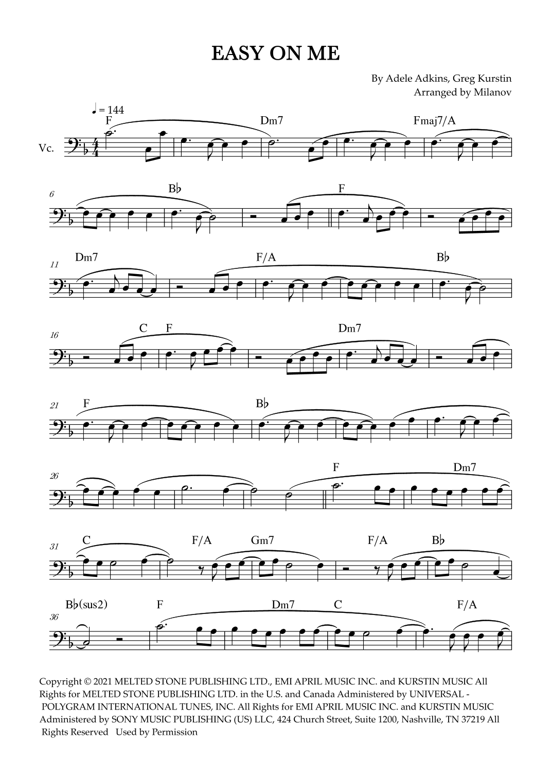 Easy On Me (arr. Milanov)