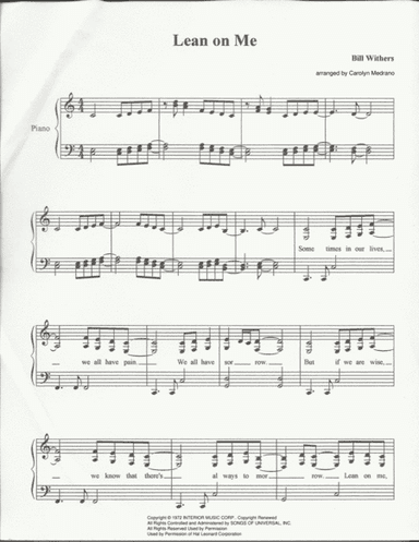 Lean On Me (arr. Carolyn Medrano)