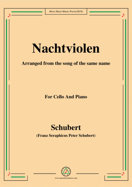 Schubert-Nachtviolen,for Cello and Piano (arr. MSM)