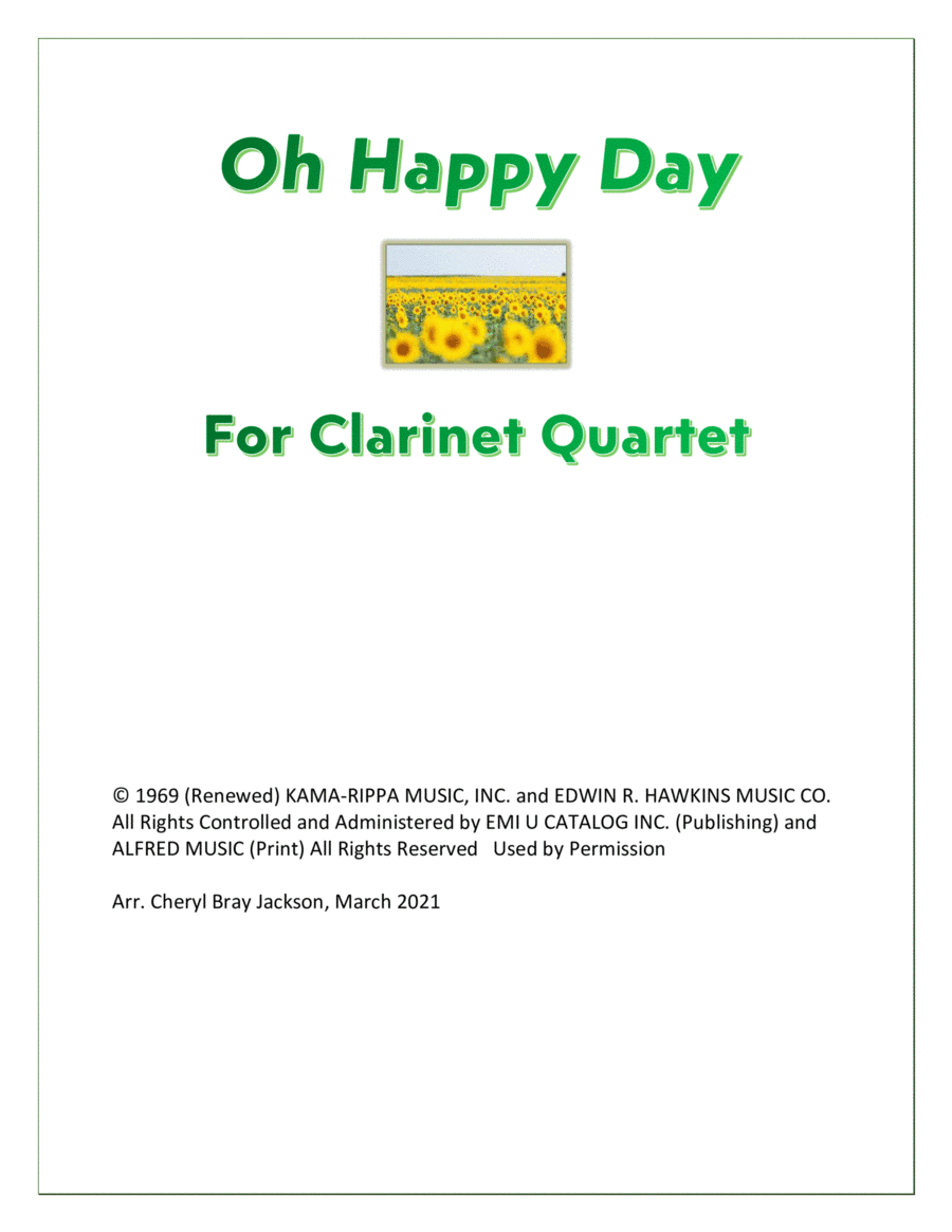 Oh Happy Day (arr. Cheryl Bray Jackson)