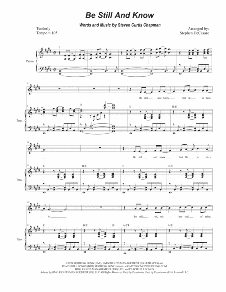 Be Still And Know (arr. Stephen DeCesare)