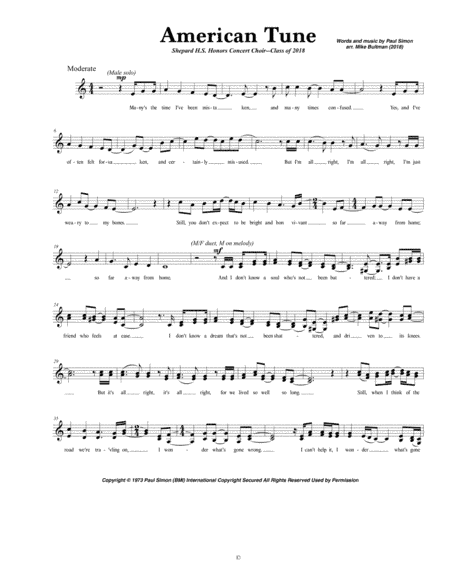 American Tune (arr. Mike Bultman)
