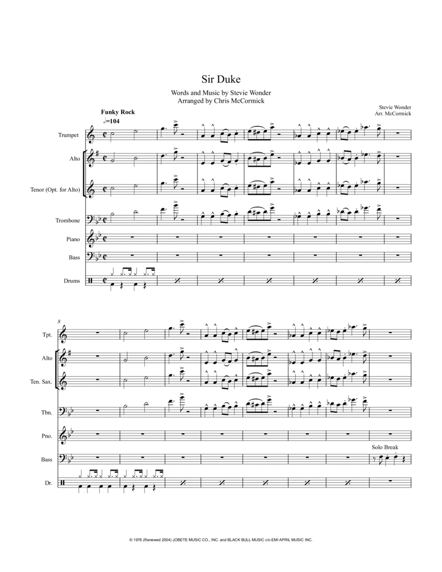Sir Duke (arr. Chris McCormick)
