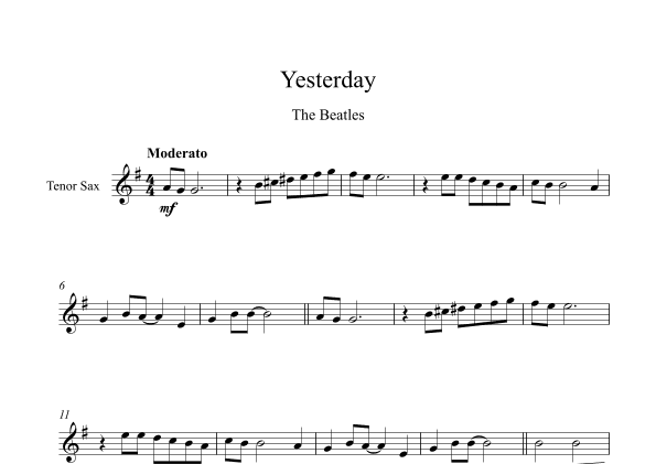 Yesterday (arr. Digital Book Music)