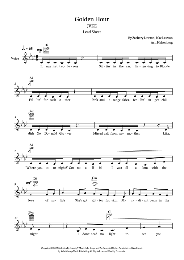 Golden Hour (arr. Heisenberg)