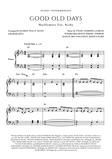 Good Old Days (arr. Danilo "Daca" Alves)
