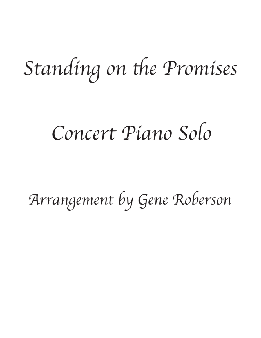 Standing on the Promises Concert Piano Solo (arr. Gene Roberson)