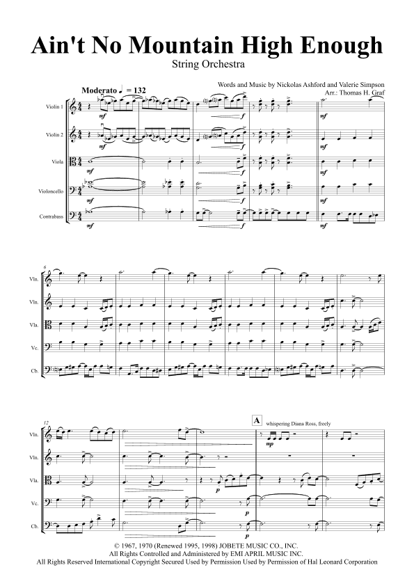 Ain't No Mountain High Enough (arr. Thomas Graf)