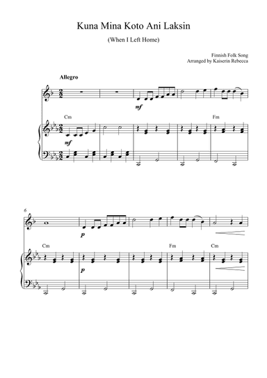 Kuna Mina Koto Ani Laksin (When I Left Home) (arr. Kaiserin Rebecca)