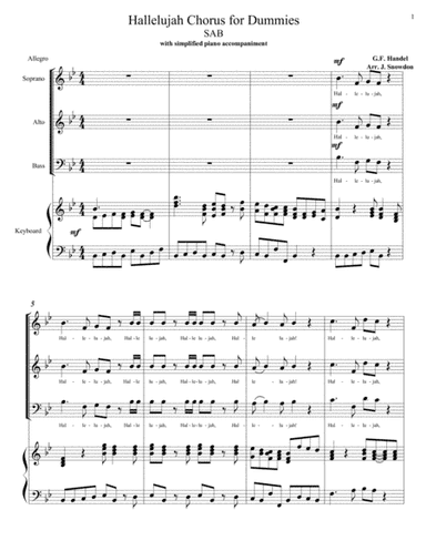 Halleluja Chorus for Dummies, SAB (arr. Judith Snowdon)