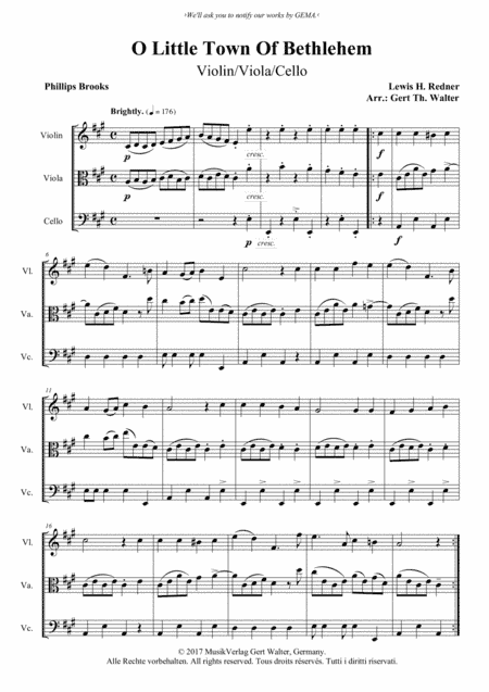 O Little Town Of Bethlehem (arr. Gert Th. Walter)