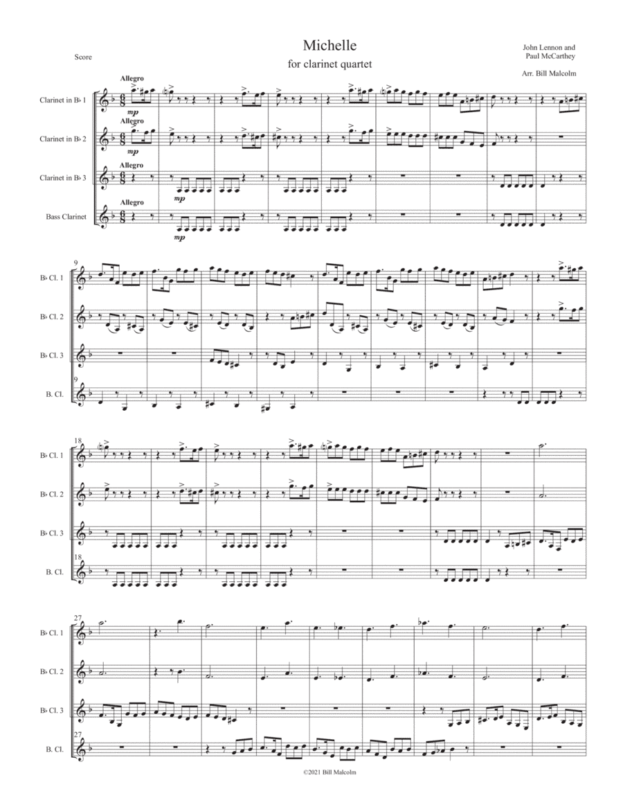 Michelle (arr. Bil Malcolm)