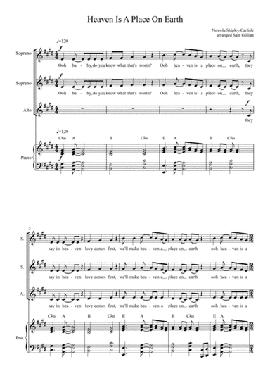 Heaven Is A Place On Earth (arr. Sam Gilliatt)