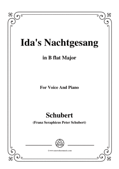 Schubert-Ida' Nachtgesang(Ida's Song to the Night),D.227,in B flat Major,for Voice&Piano (arr. MSM)