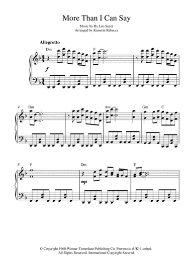 More Than I Can Say (arr. Kaiserin Rebecca)