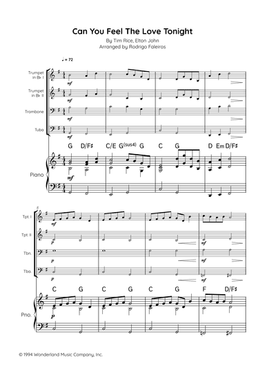 Can You Feel The Love Tonight (arr. Rodrigo Faleiros)