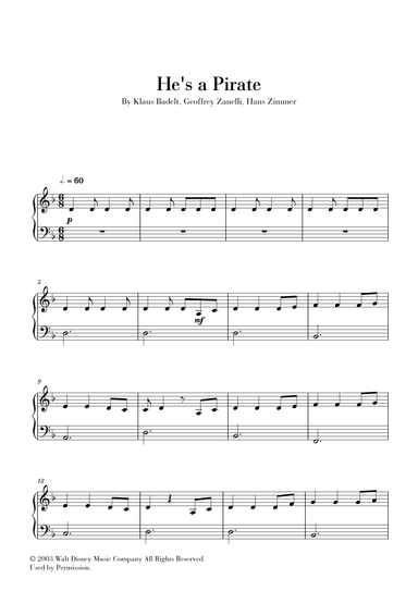 He's A Pirate (arr. Cadenza Editions)