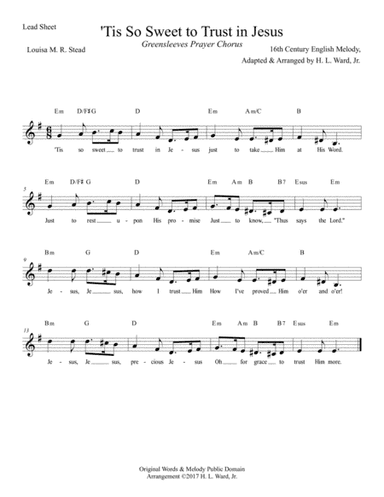 'Tis So Sweet to Trust in Jesus (arr. H. L. Ward, Jr.)