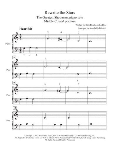 Rewrite The Stars (arr. Annabella Fulmizi (Annabella Cervero))