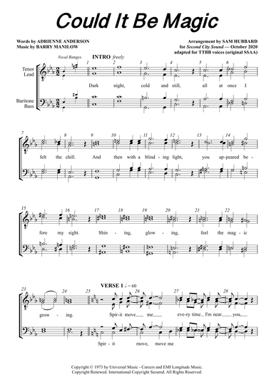 Could It Be Magic (arr. Sam Hubbard)