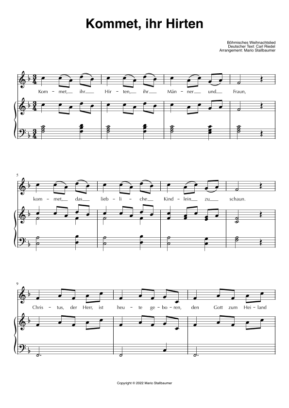 Kommet, ihr Hirten (arr. Mario Stallbaumer)