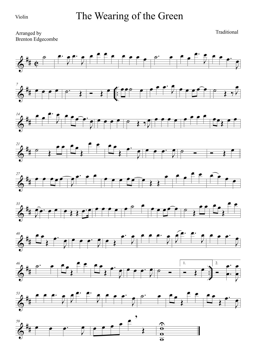The Wearing of the Green (arr. Adelaide String Duo)