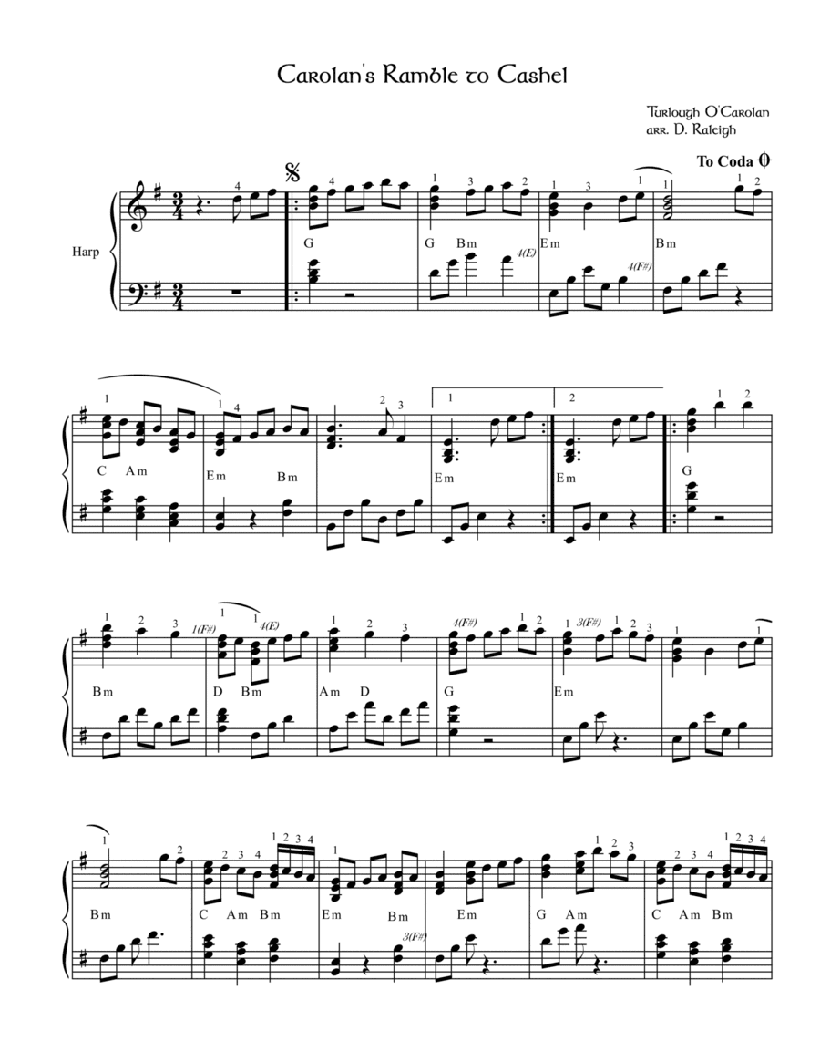 Carolan's Ramble to Cashel (arr. Darren Raleigh)