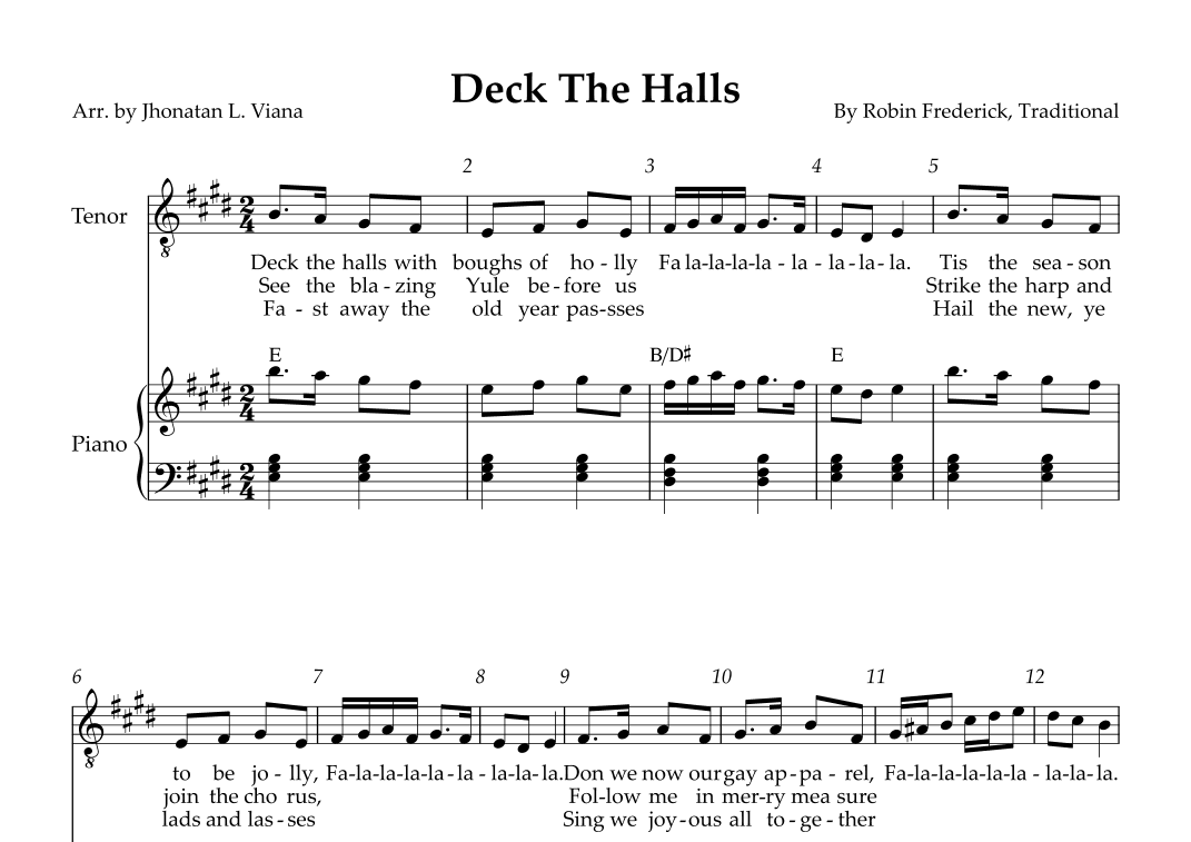 Deck The Halls (arr. Jhonatan Lucio Viana)