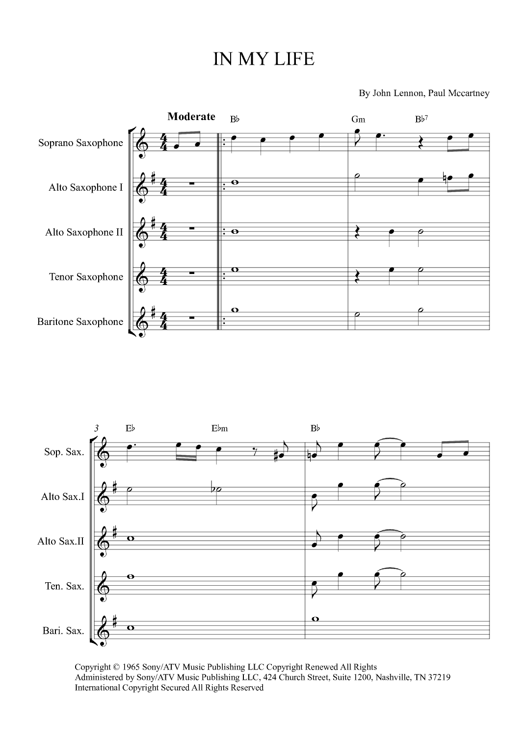 In My Life (arr. Alex Nunes Rodrigues)