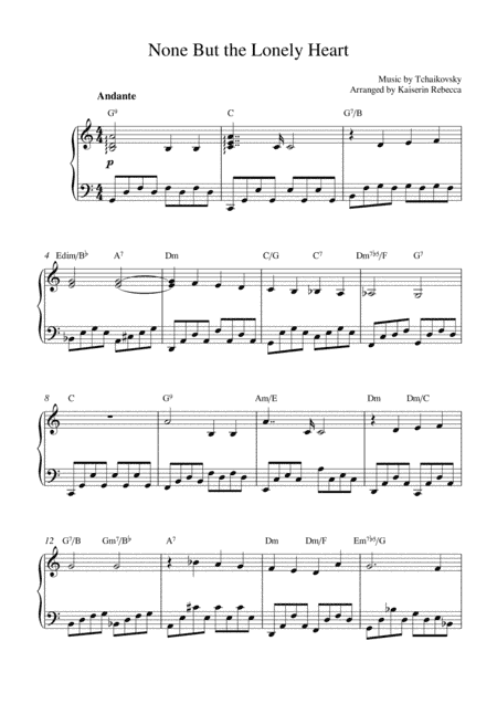 None But the Lonely Heart (arr. Kaiserin Rebecca)