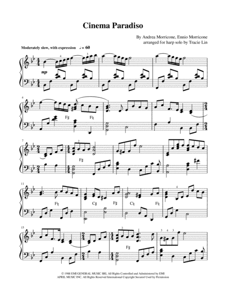 Cinema Paradiso (arr. Tracie Lin)