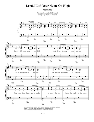 Lord, I Lift Your Name On High (arr. Misha Stefanuk)