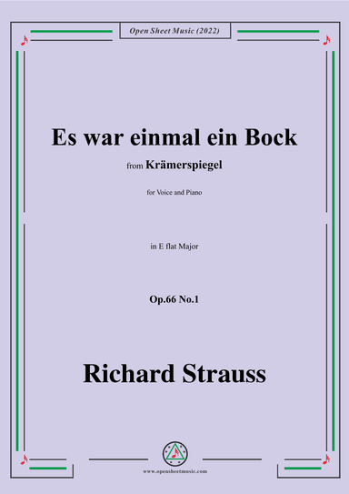 Richard Strauss-Es war einmal ein Bock,in E flat Major (arr. OSM Press)