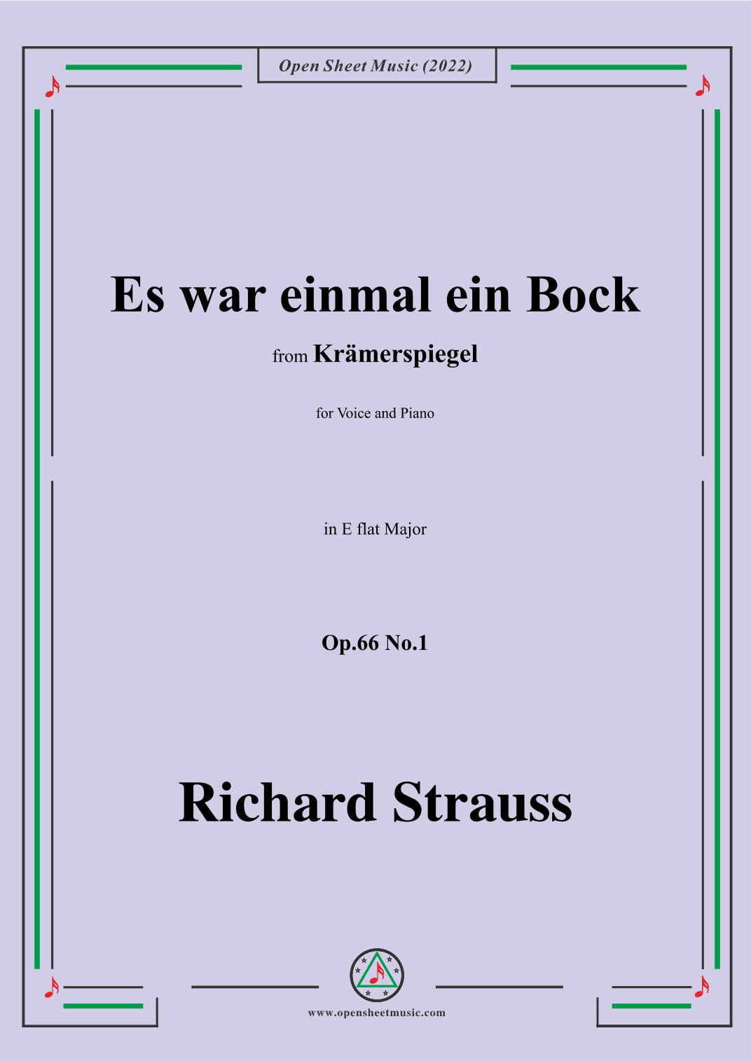 Richard Strauss-Es war einmal ein Bock,in E flat Major (arr. OSM Press)