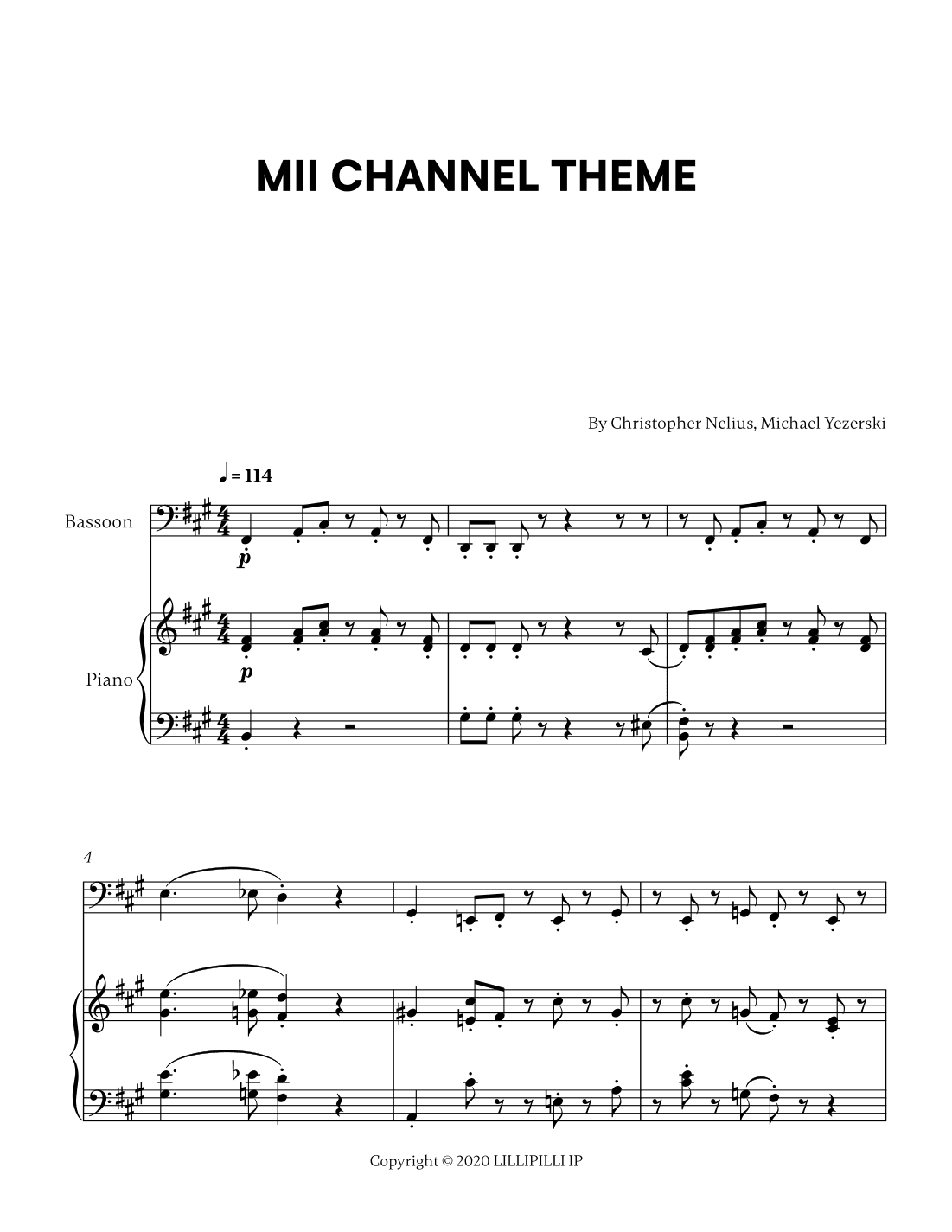 Mii Channel Theme (arr. Cadenza Editions)