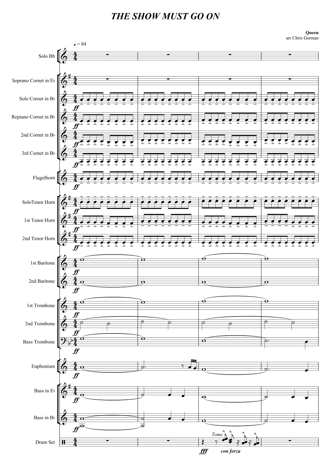 The Show Must Go On (arr. Chris Gorman)