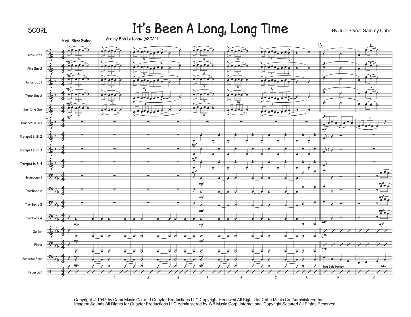 It's Been A Long, Long Time (arr. Bob Latchaw (ASCAP))