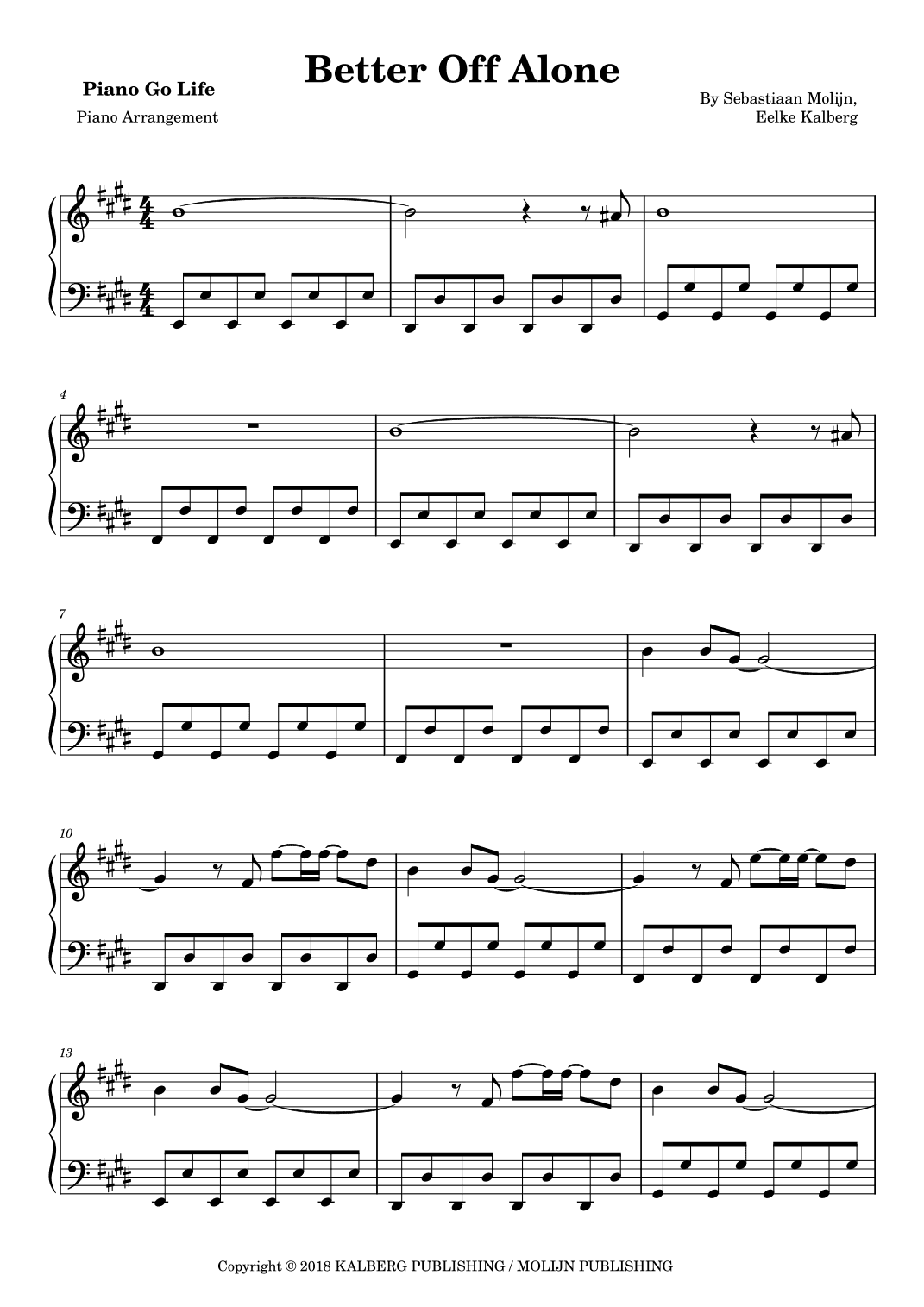 Better Off Alone (arr. Piano Go Life)