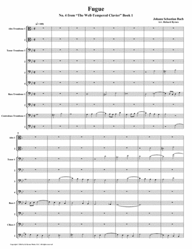 Fugue 04 from Well-Tempered Clavier, Book 1 (Trombone Choir) (arr. Richard Byrnes)