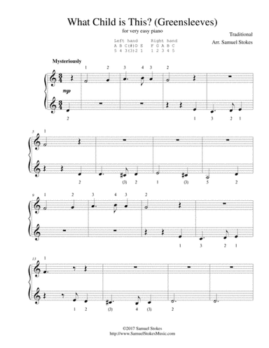 What Child is This? (Greensleeves) - for very easy piano (arr. Samuel Stokes)