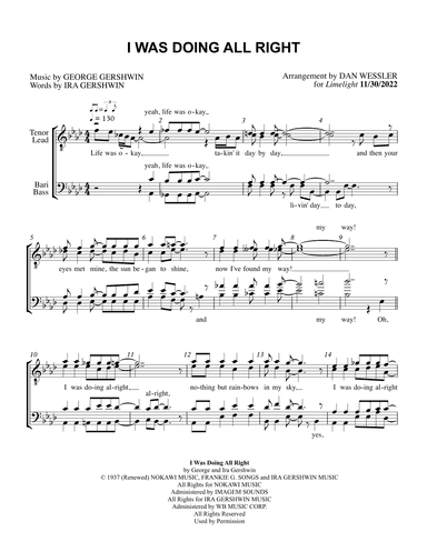 I Was Doing All Right (arr. Dan Wessler)