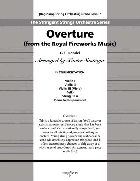Overture (from Royal Fireworks Music) (arr. Xavier Santiago)