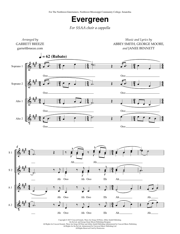 Evergreen (arr. Garrett Breeze)