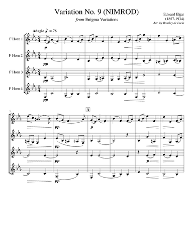 Nimrod - Enigma Variations IX for Horn Quartet (arr. Bradley de Lucia)